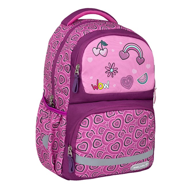 Belmil Školski ranac za devojčice Heart love 338-36, Roze-ljubičasti