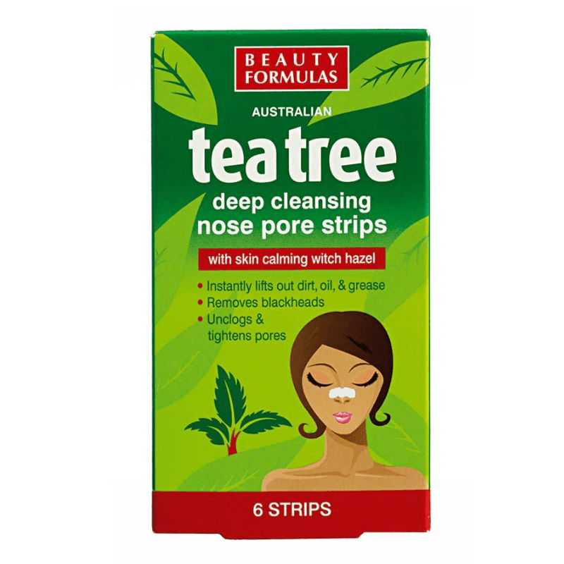 Beauty Formulas Tea Tree Strips Trake za čišćenje pora i mitisera, 6 komada