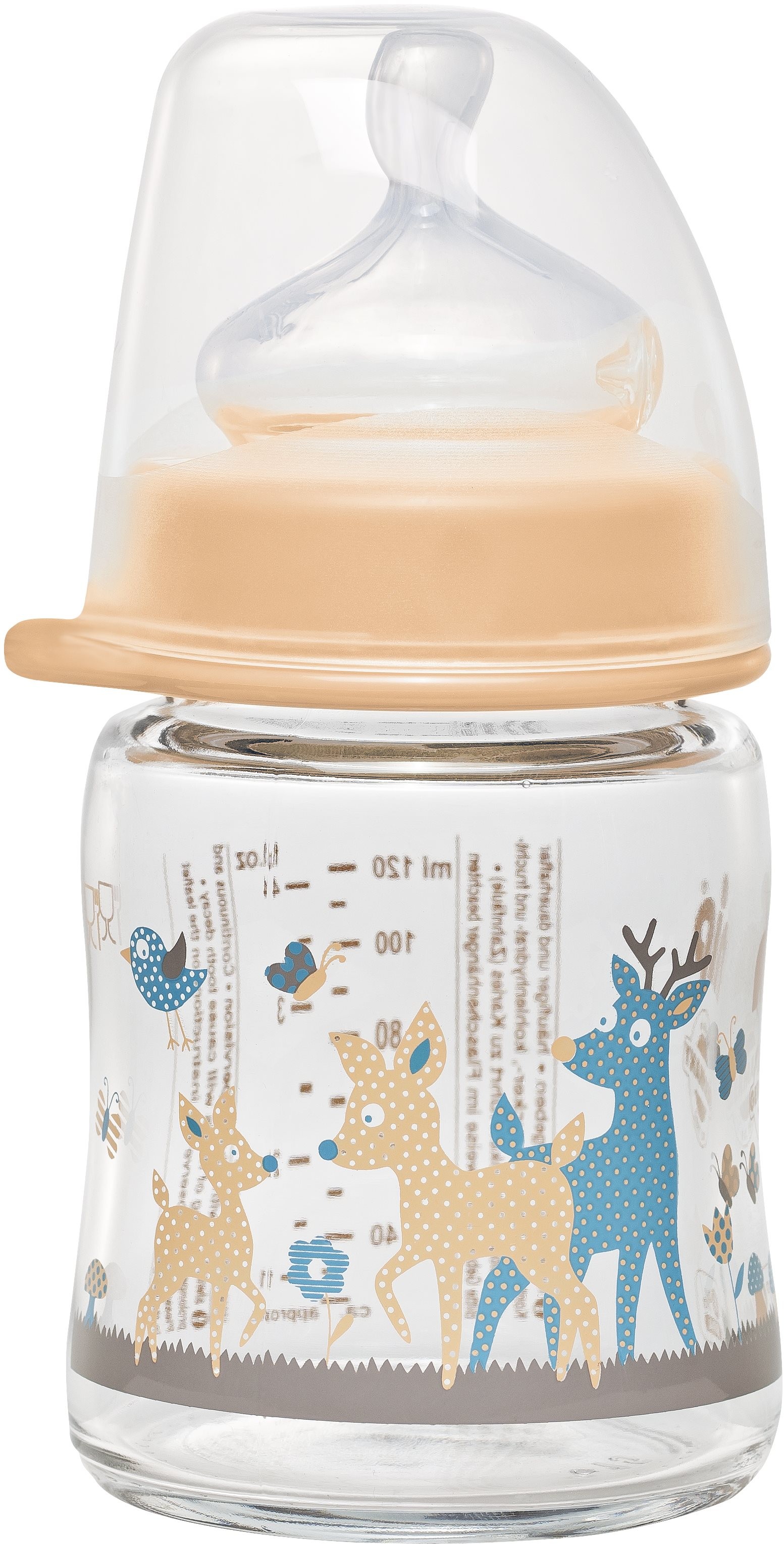 Nip Staklena flašica sa širokim otvorom, 120ml, 0m+, Kajsija