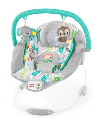 Kids II Ležaljka za bebe sa vibracijom Bright Starts, Jungle, Višebojna