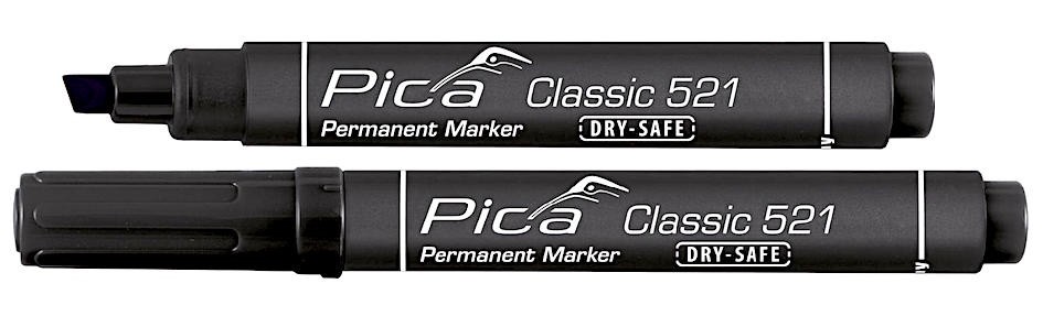 Pica Permanentni marker Dry-Safe, Crni