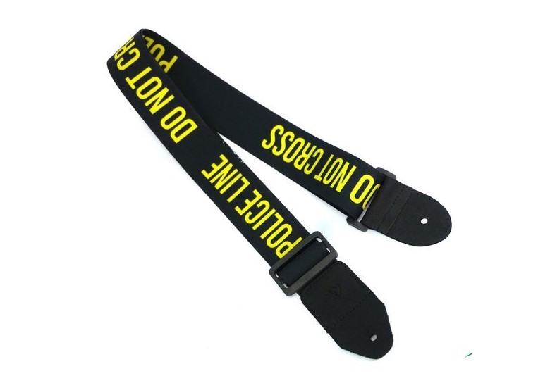 Wakertone Kaiš za gitaru sa kožnim krajevima GS2 Guitar Strap Police Black Yellow