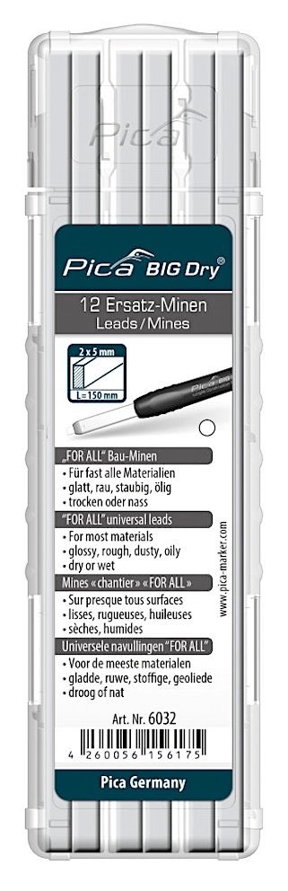 Pica Set Mina za olovku BIG Dry, 12 komada, Bele