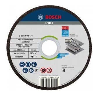BOSCH Disk za sečenje Inok Standard 125k1.6k22.23mm