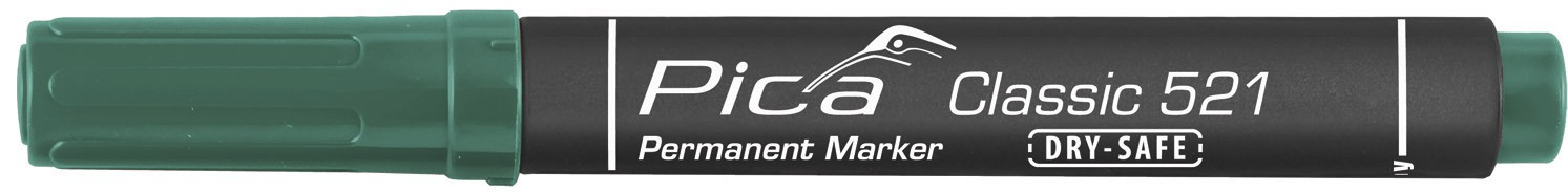 Pica Permanentni marker Dry-Safe, 521, Zeleni