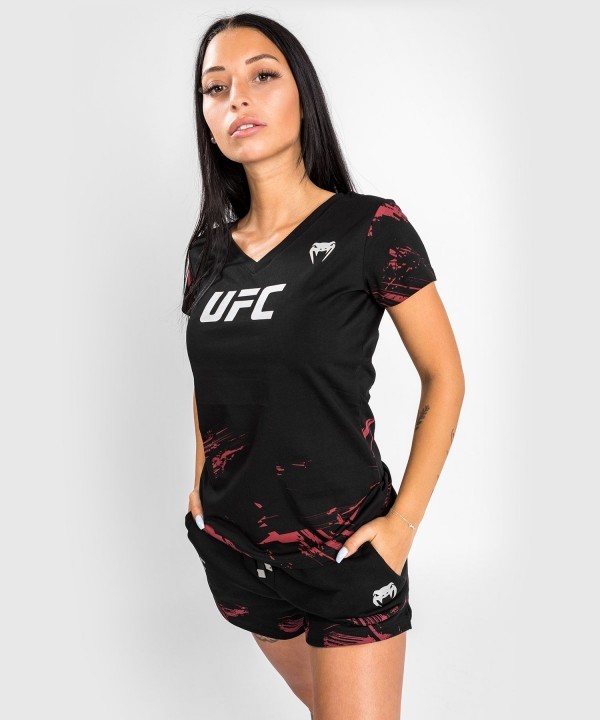 Venum Ženska majica UFC Authentic Fight Week 2.0, Crno-crvena