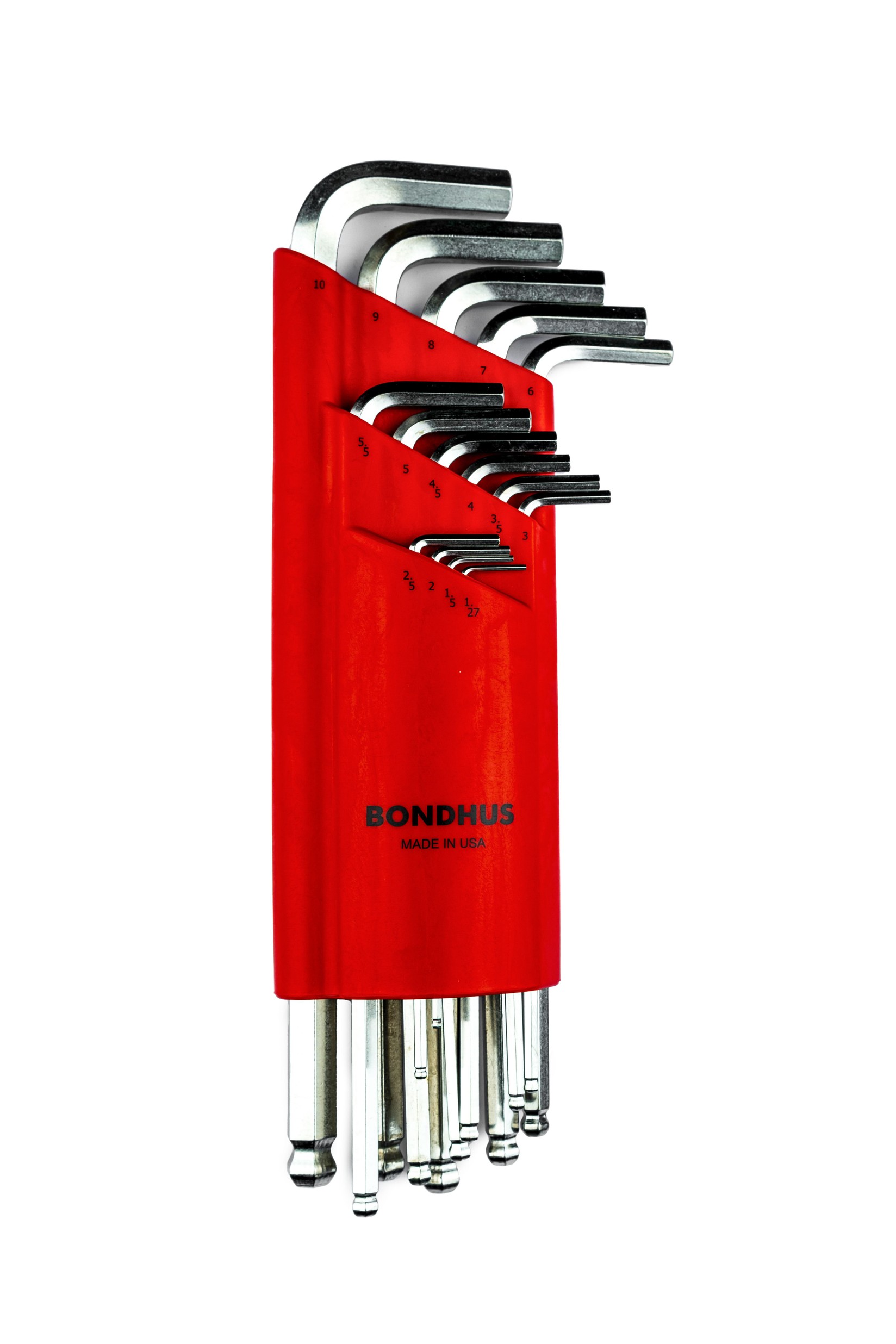 Bondhus Set ekstra dugih imbus ključeva sa kugličnom glavom BriteGuard, HEX 1,27 - 10, 15 komada, Srebrna boja