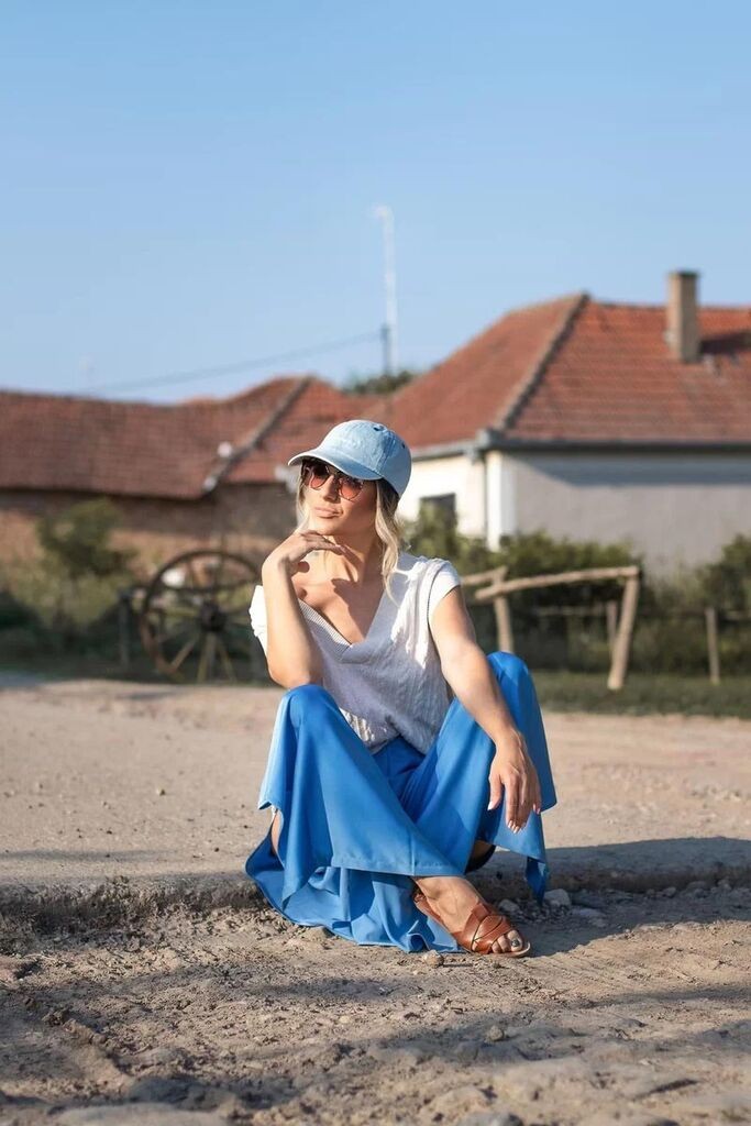 Ženske pantalone Amy, Svetloplave