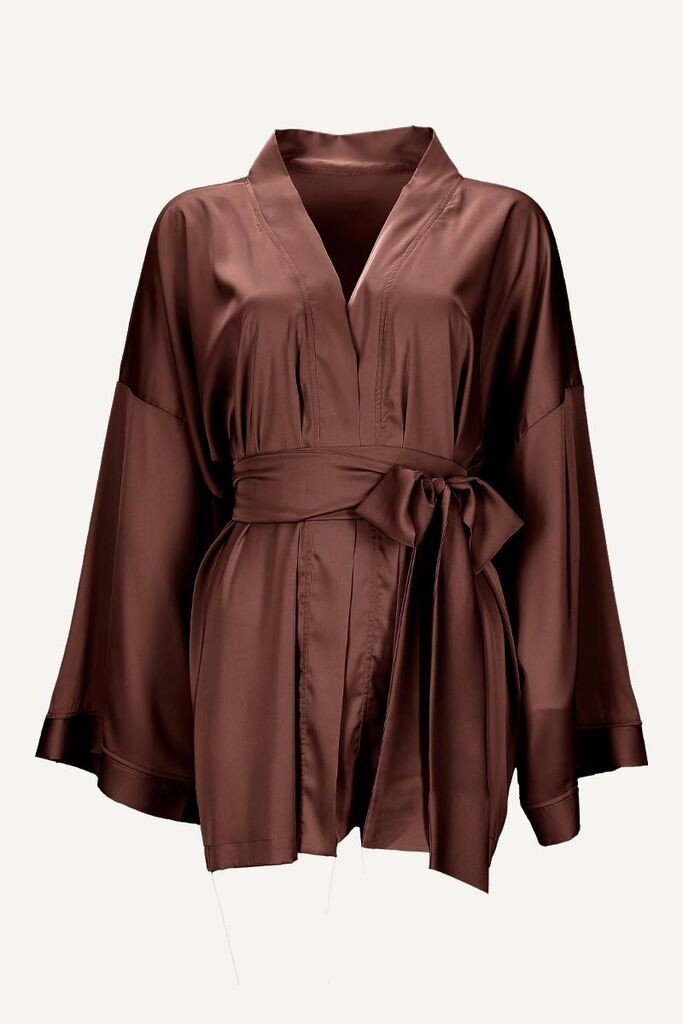 Ženski kimono Athena, Kratki, Braon