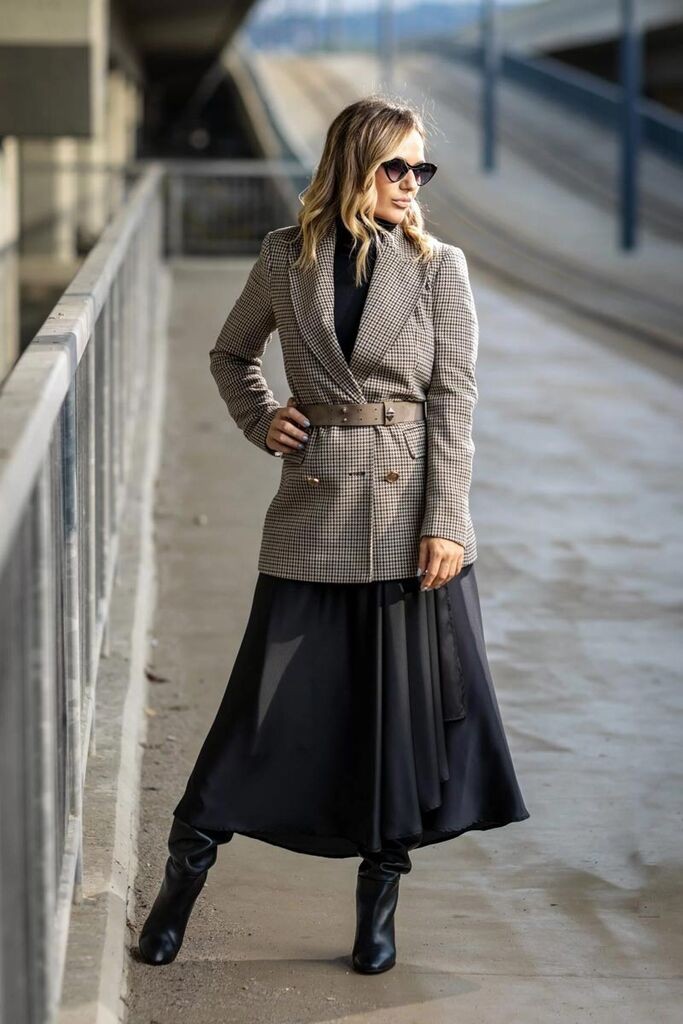 Ženska maxi suknja Allison, Crna