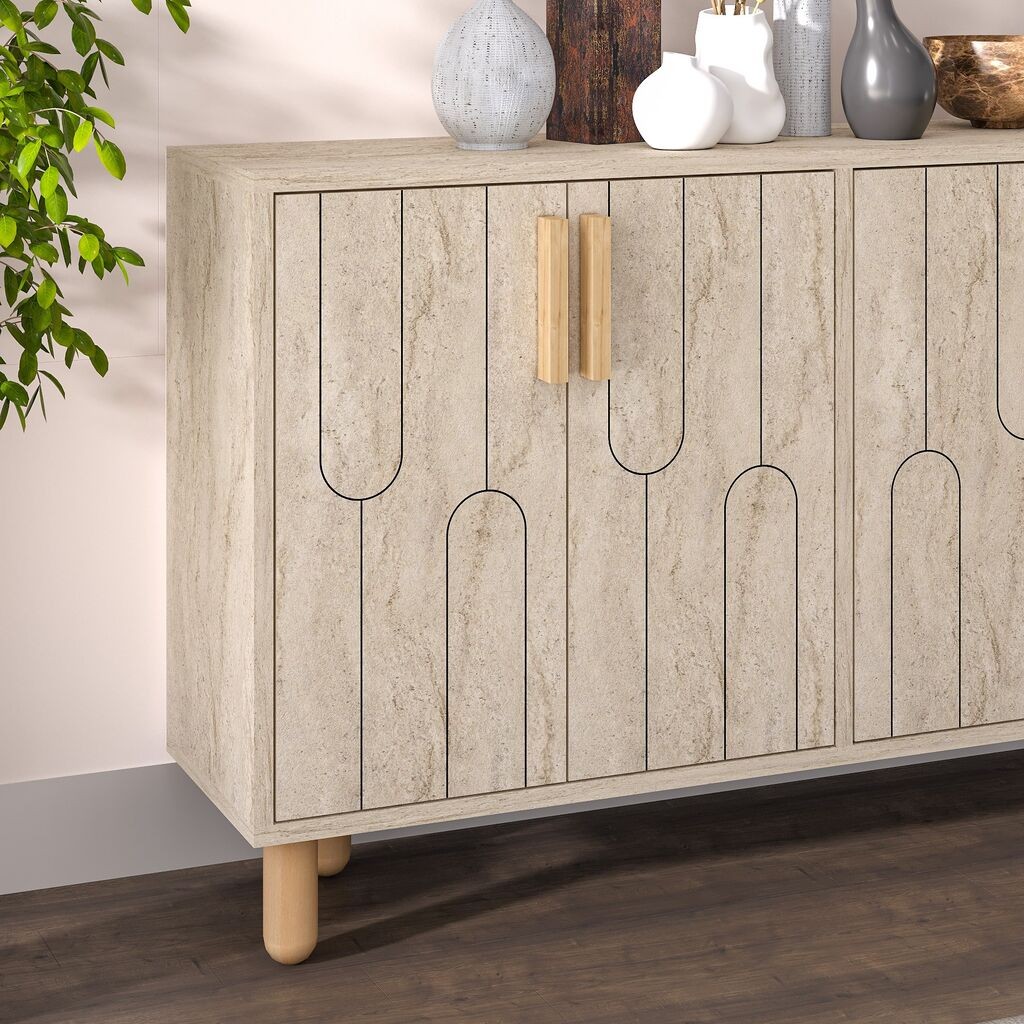 Hanah Home Konzola Vincent, 120x73,6x29,6  cm, Pesak