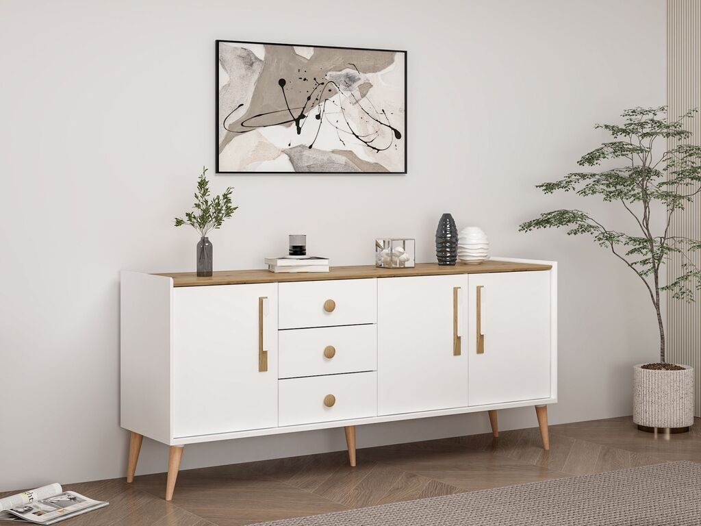 Hanah Home Konzola Mitra, 180x80x45 cm, Bela