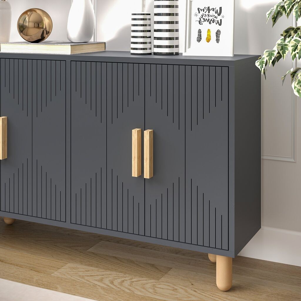 Hanah Home Konzola Roger, 120x73,6x29,6  cm, Antracit