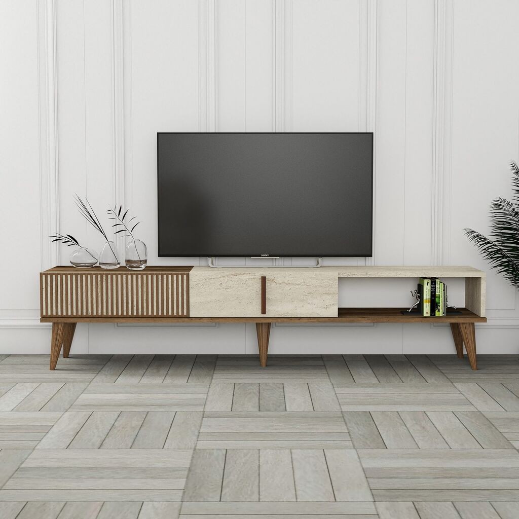Hanah Home TV Komoda Milan, 180x40x35 cm, Braon-Siva