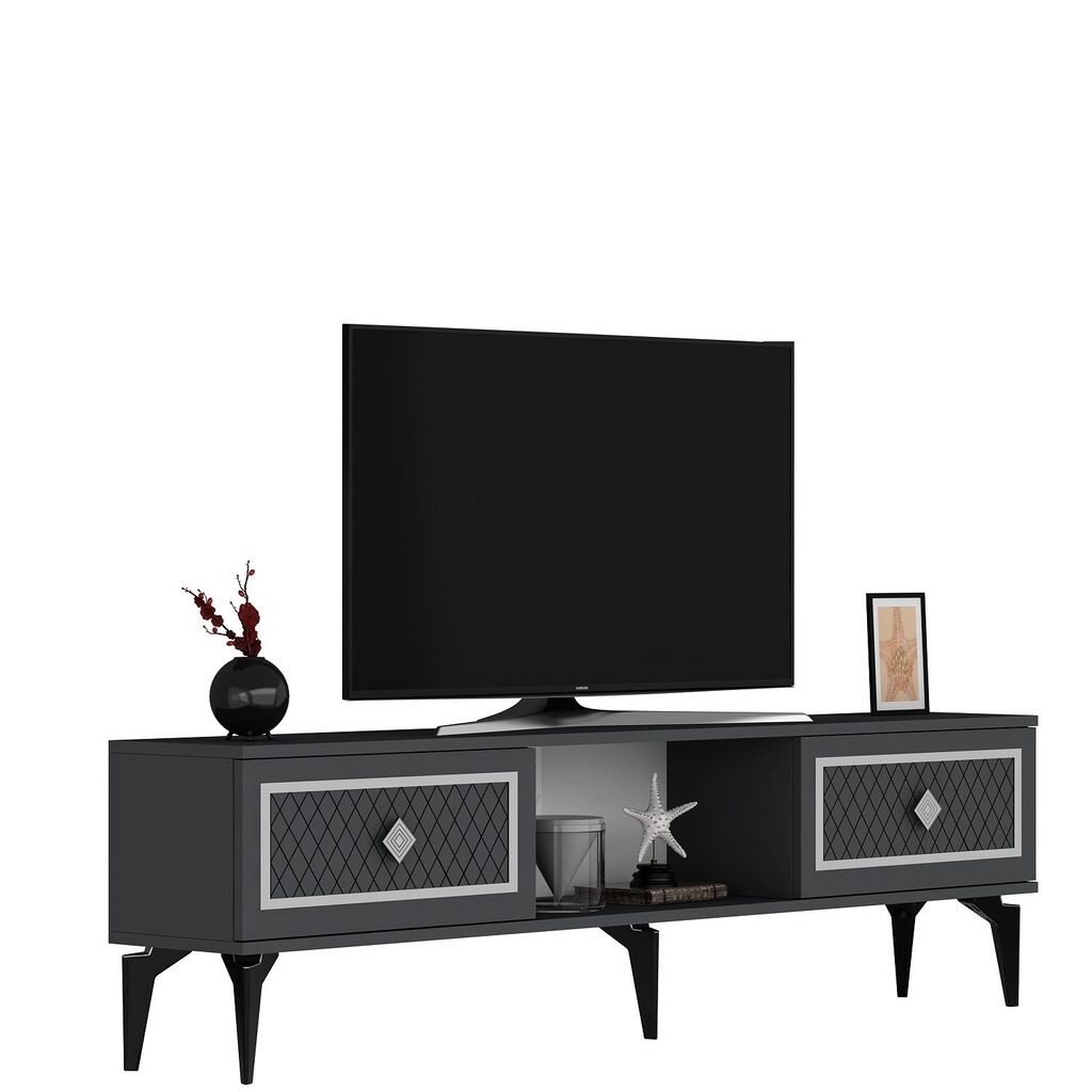 Hanah Home TV Komoda Herry, 150x44,6x29,6 cm, Antracit-Srebrne boje