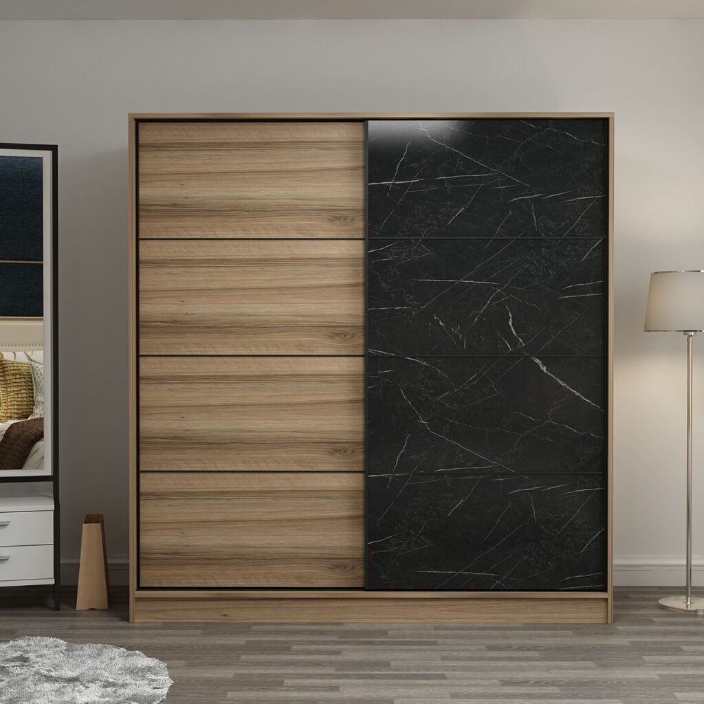 Hanah Home Garderober Kale-3177, 180x190x52 cm, Smeđe-crni