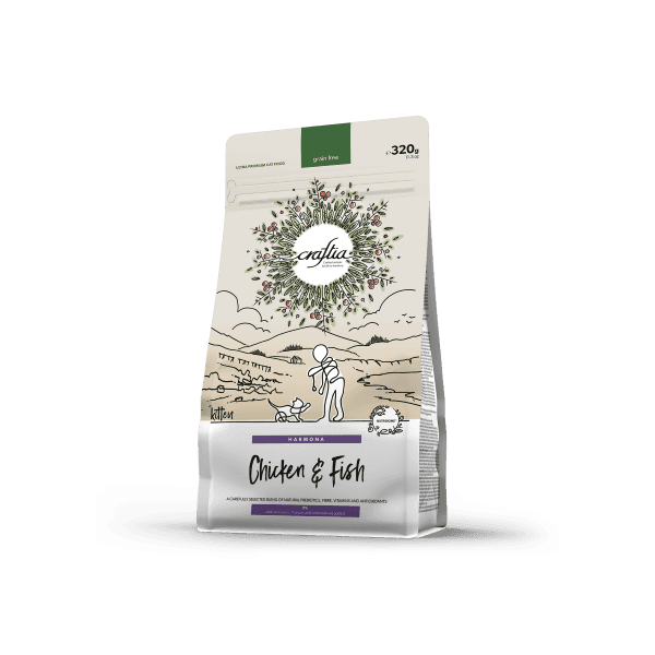 Craftia Harmona Suva hrana za mačiće, mačke, sa piletinom i ribom, 320g