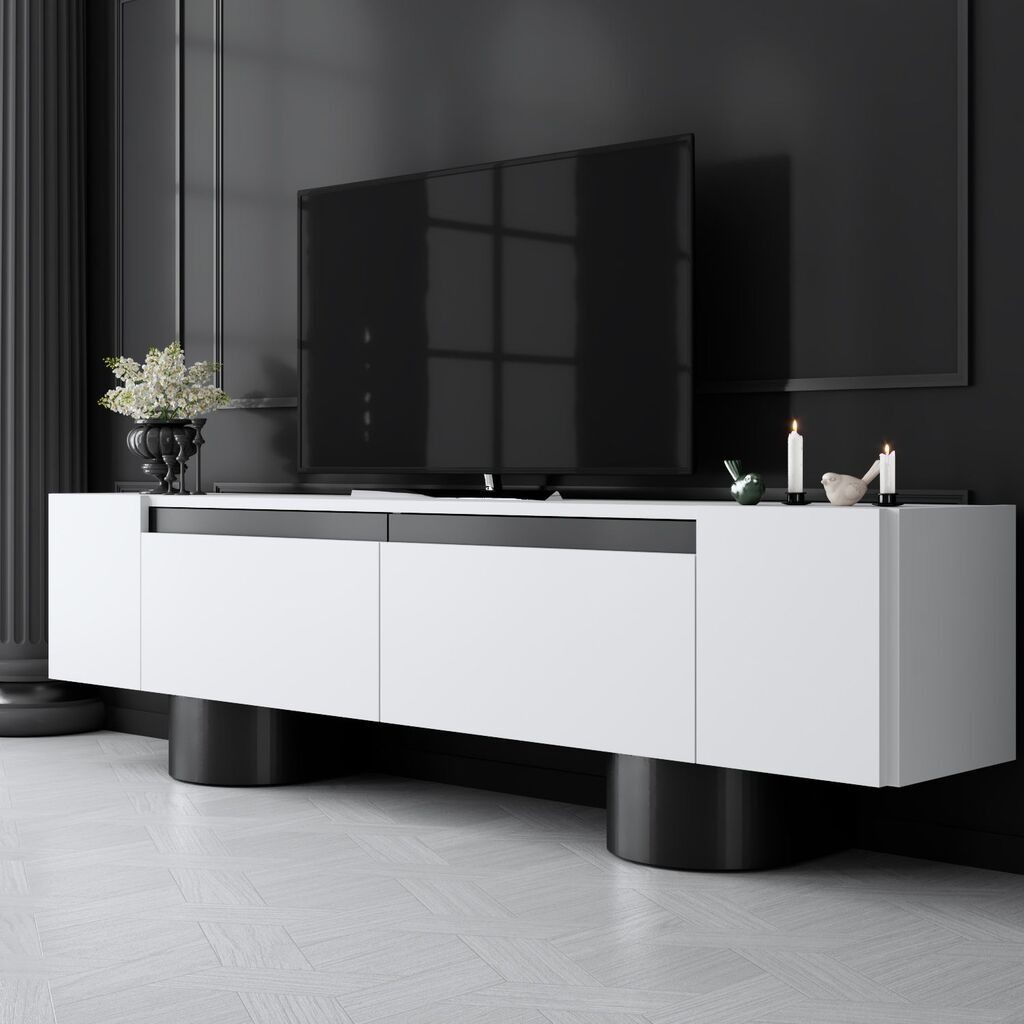 Hanah Home TV Komoda Bohem, 180x50x30 cm, Belo-Crna