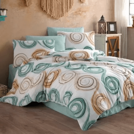 Posteljina za francuski ležaj sa štepanom navlakom D21, 160x220cm, Tirkizna