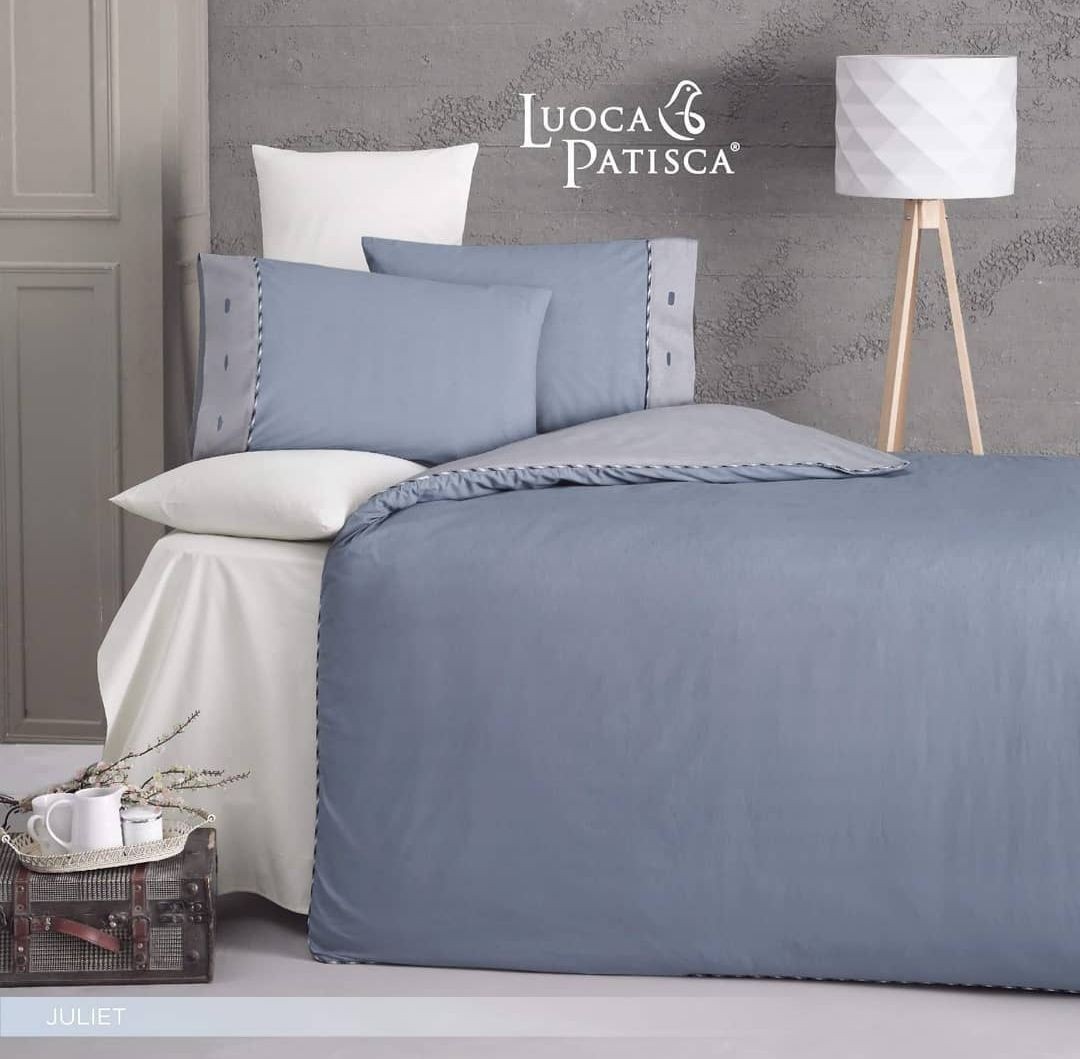 Posteljina za francuski ležaj sa dva lica D2, Plava