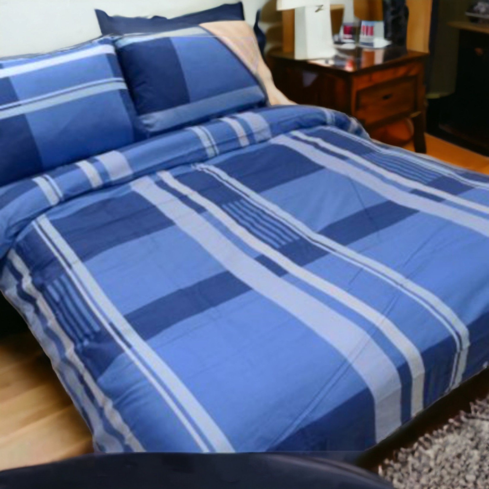 Posteljina za single krevet Damast Dalia D14, 150x200cm, Plava