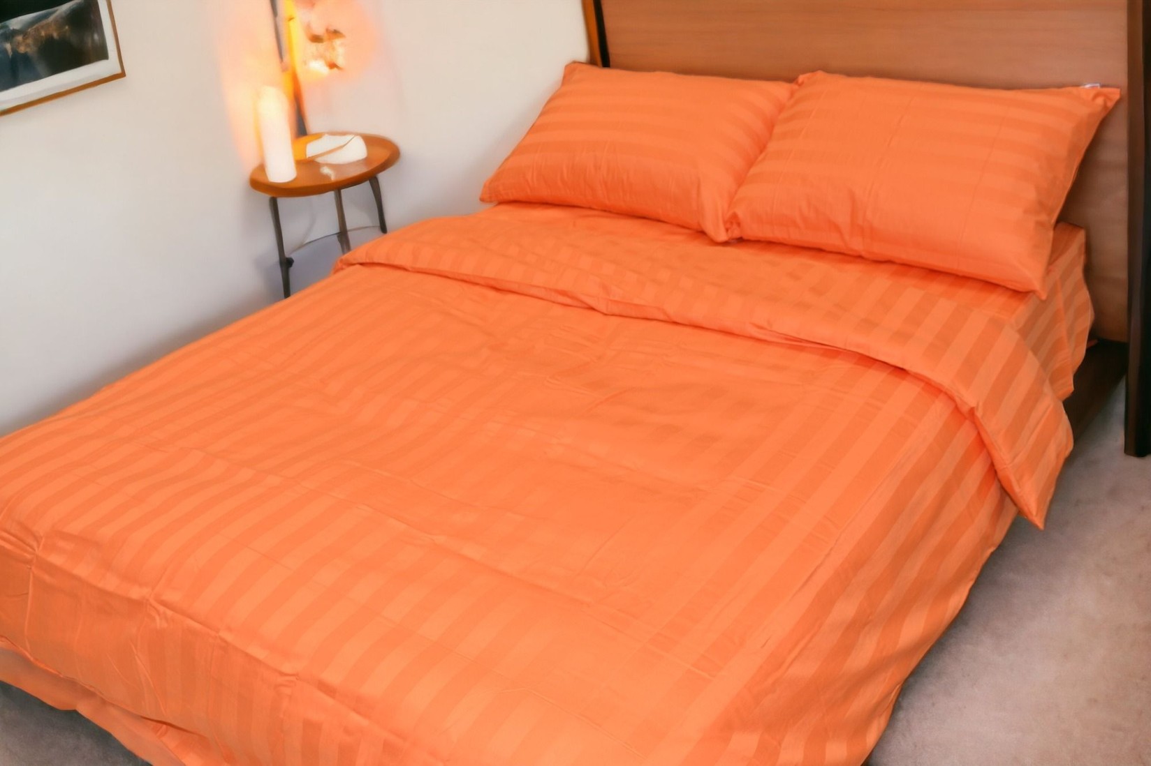 Posteljina za francuski ležaj Damast Dalia D12, 160×220cm, Narandžasta