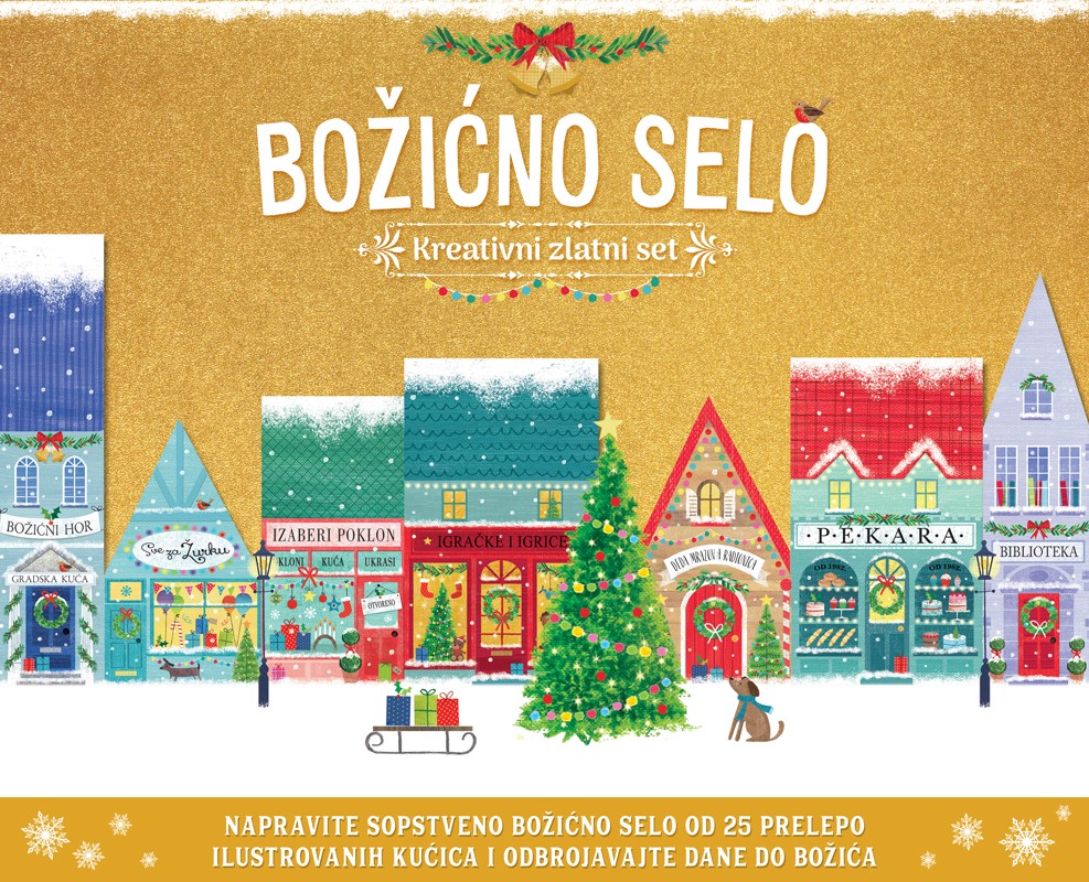 Božićno selo – kreativni zlatni set