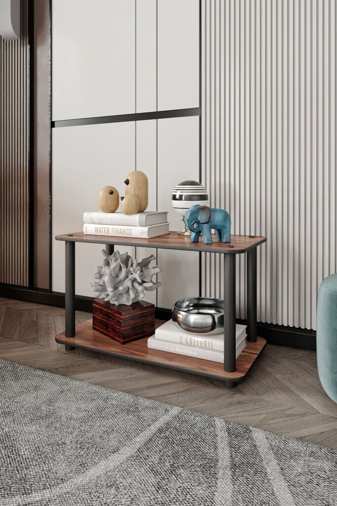 Nordure Sto za dnevnu sobu Bookcase 2-, Braon