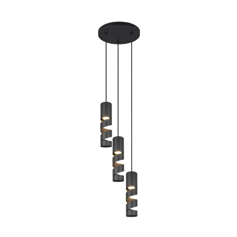 TRIO LIGHTING Visilica stream 3XGU10, 364030332, Crna