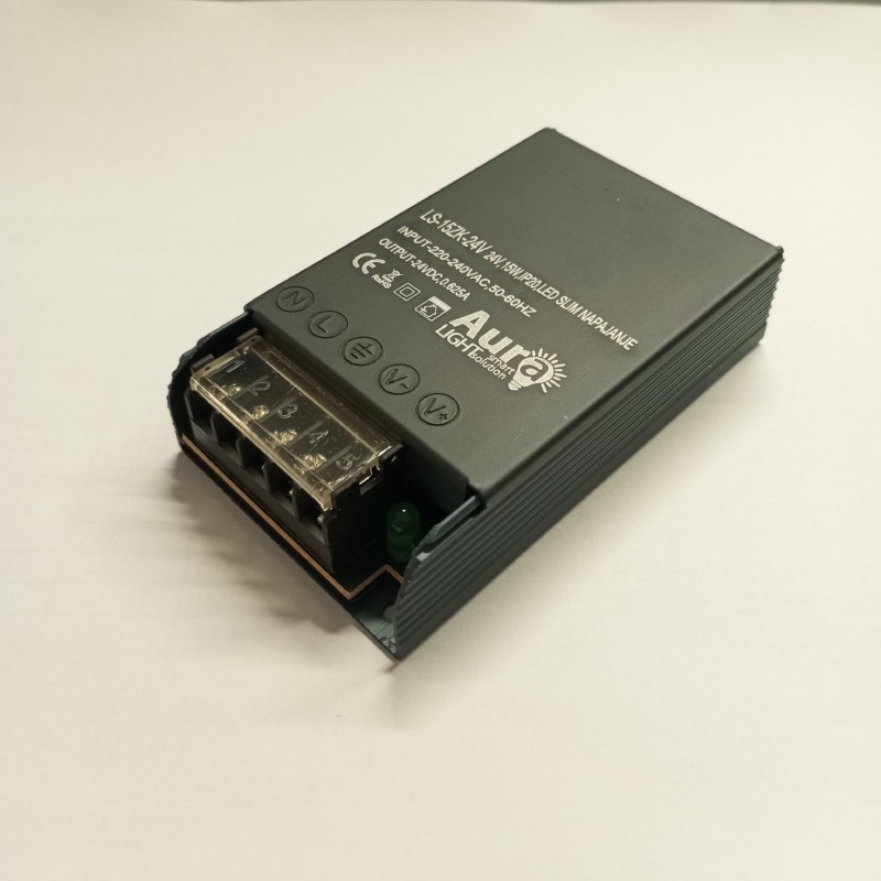 AURA-LIGHT Napajanje za LED trake IP20 LS-15ZK-24V, 15W, 24V, Antracit