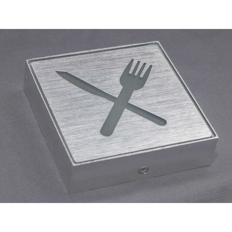 AURA-LIGHT Led znak za restoran LU-KF bl, Hrom