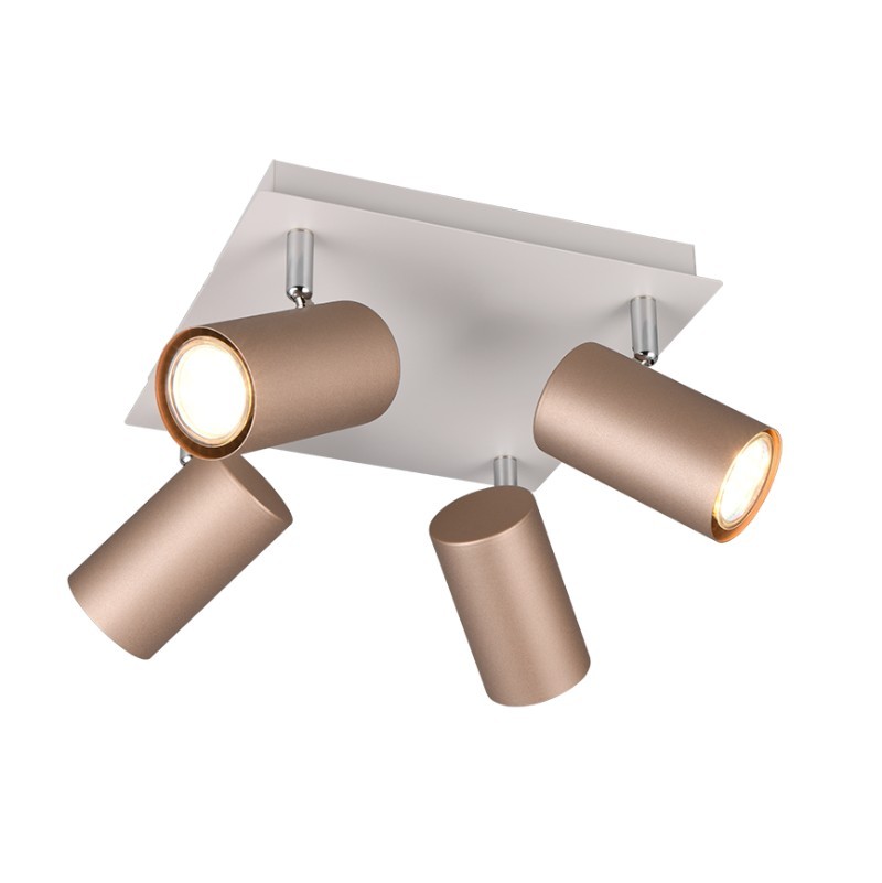 TRIO LIGHTING Spot lampa Marley 802430465, 4 x GU10, 24 x 24 cm, Boja kafe