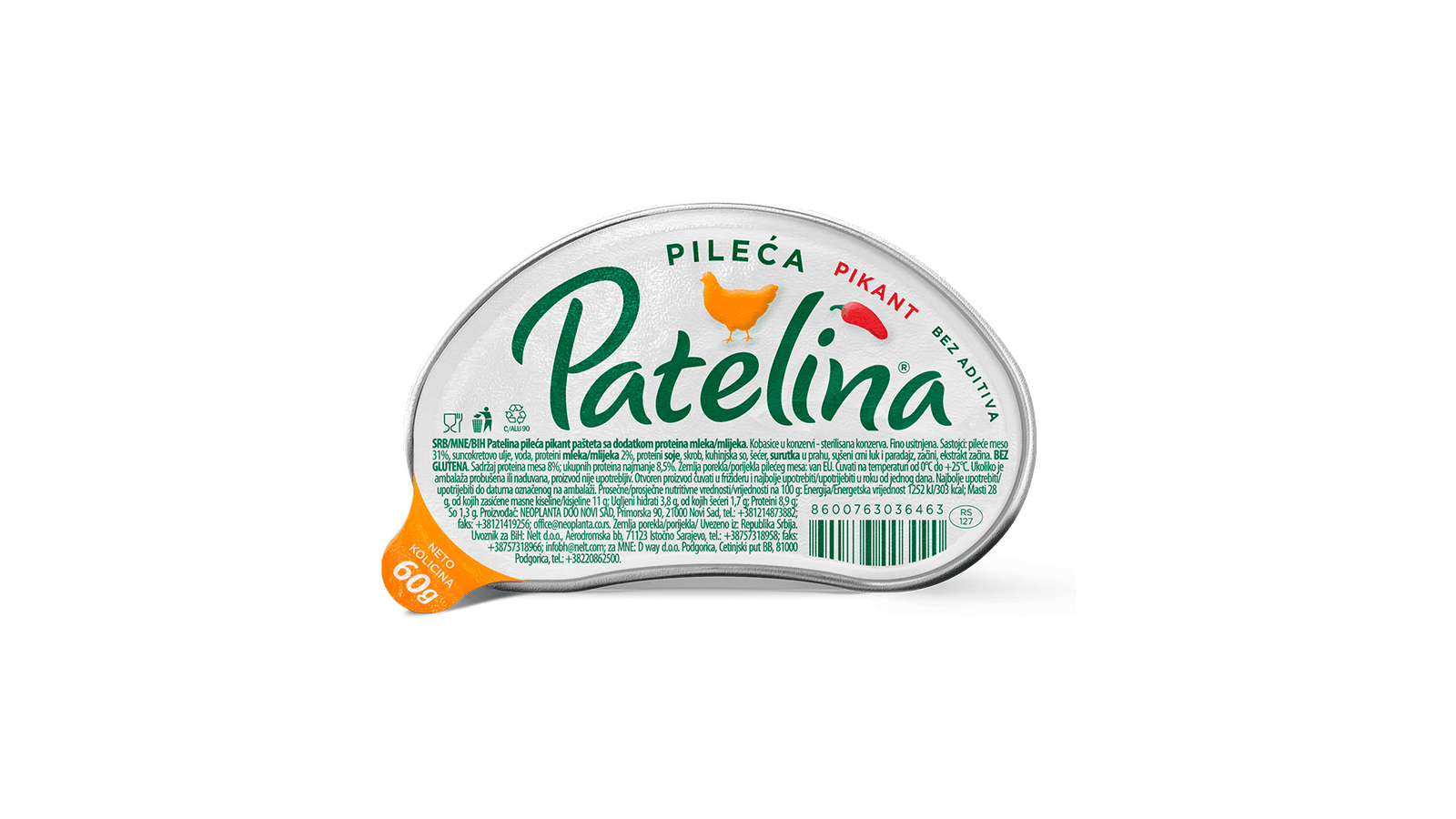 NEOPLANTA Pileća pašteta pikant Patelina, 60 g