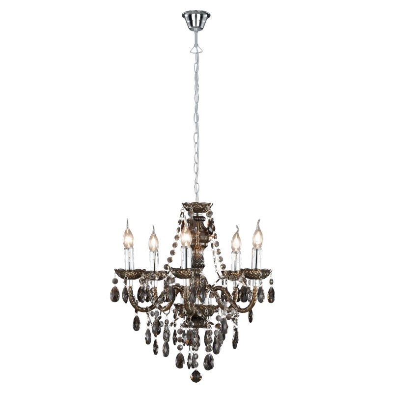 TRIO LIGHTING Luster Chrome 5xE14, R1107-02, Braon