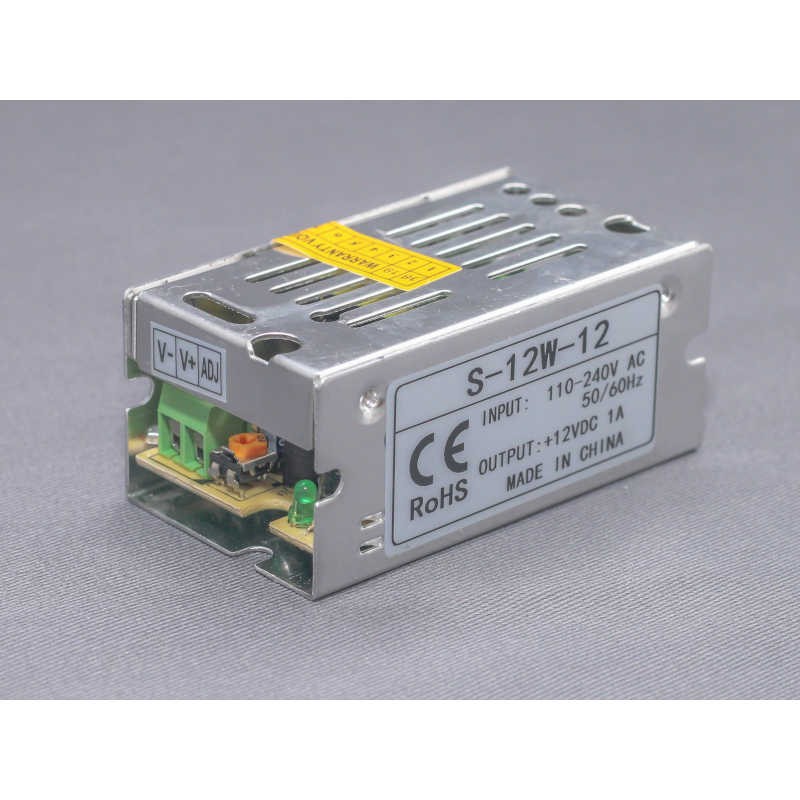 AURA-LIGHT Napajanje za LED trake LU10-0012, 12W, 12V, IP20, 7 x 4 x 3 cm