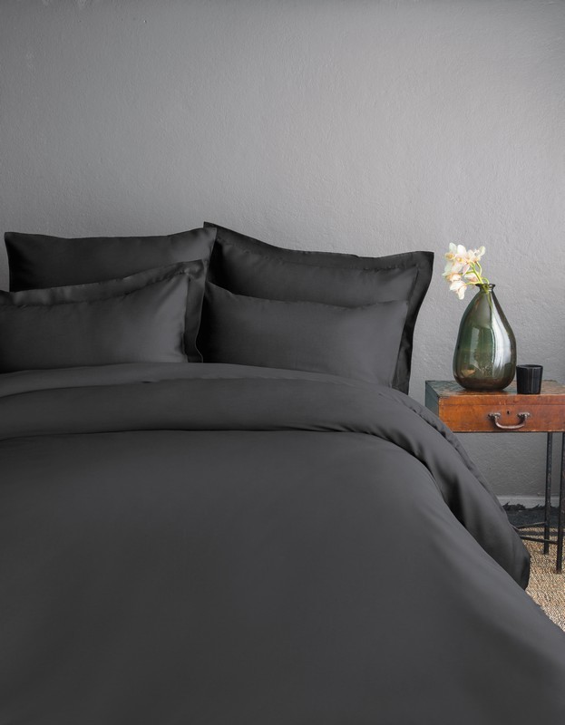 ISSIMO Set posteljine Simply Satin, Family, 240x260 cm,  Crni