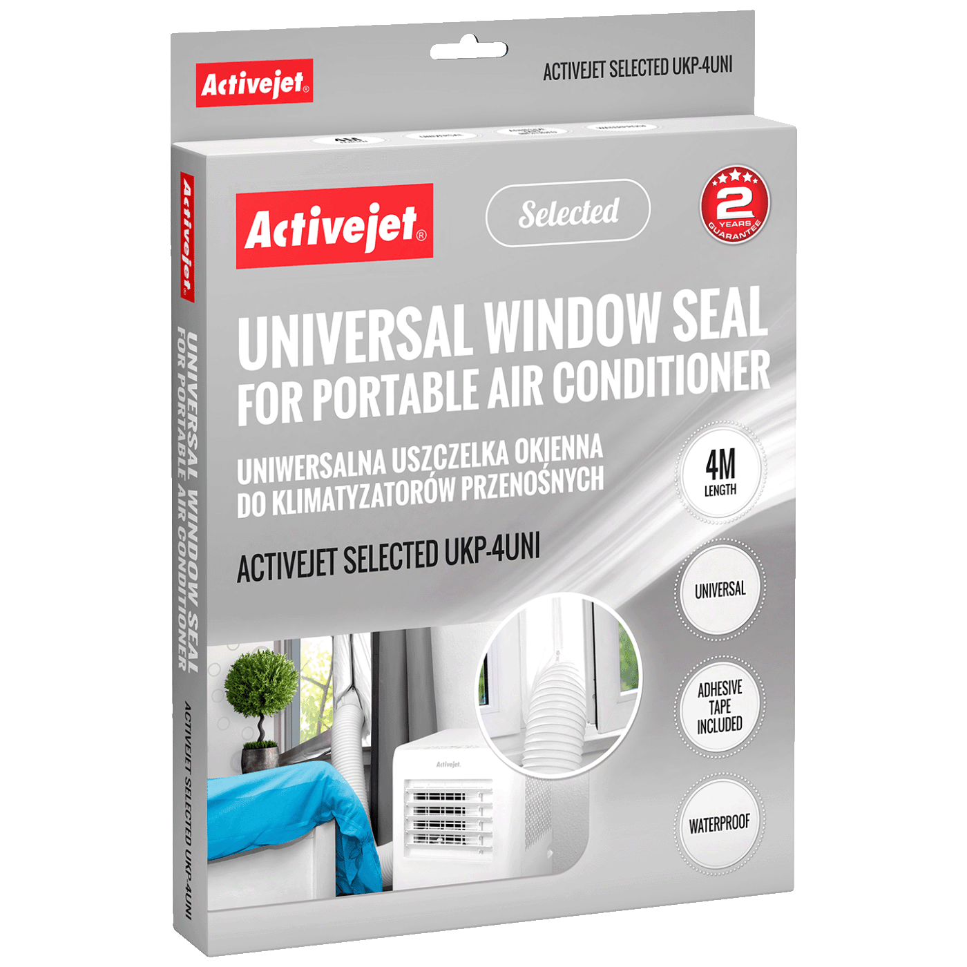 ACTIVEЈET Izolacija prozora za mobilnu klimu, dužina 4 m, Bela