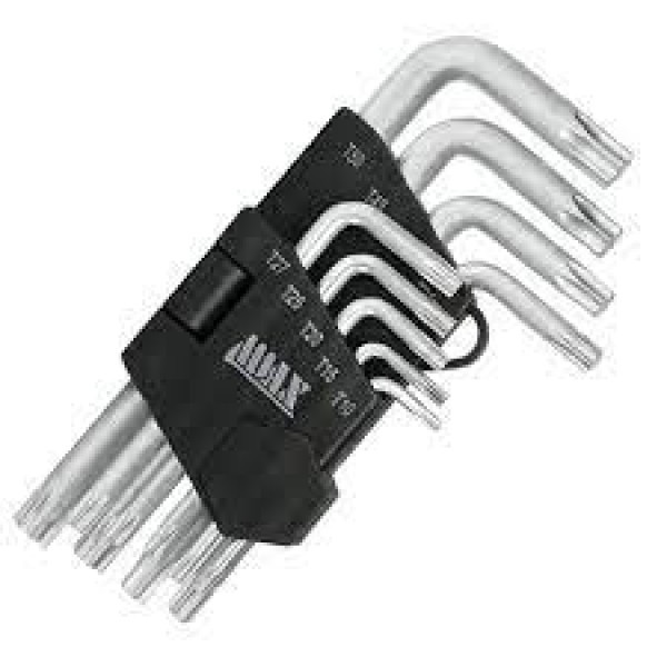 MAX Inbus ključevi M5372, Zvezdasti, 9/1, Srebrne boje