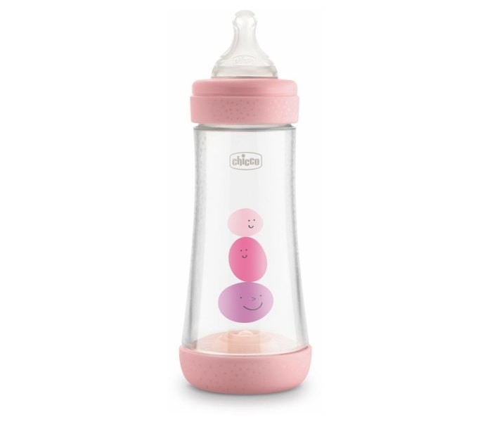Chicco Plastična flašica za bebe Perfect 5, 4m+, 300ml, Roze