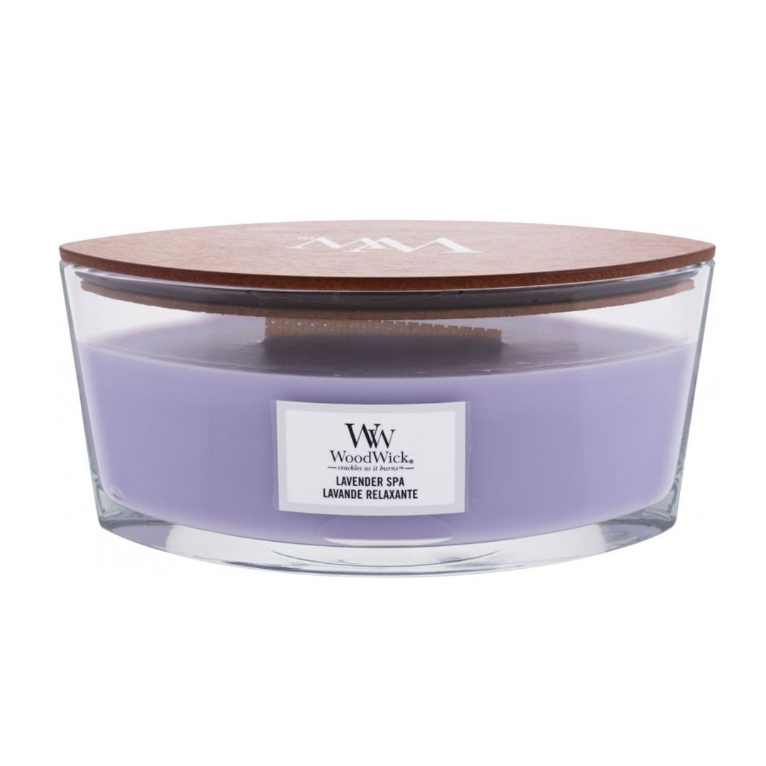WoodWick mirisna sveća E Lavanda spa Miris meseca 76492E, ljubičasta
