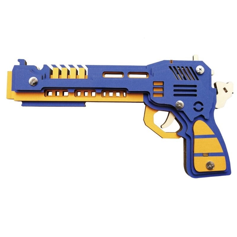 Slagalica Pištolj, 3D, Drvena, Plava