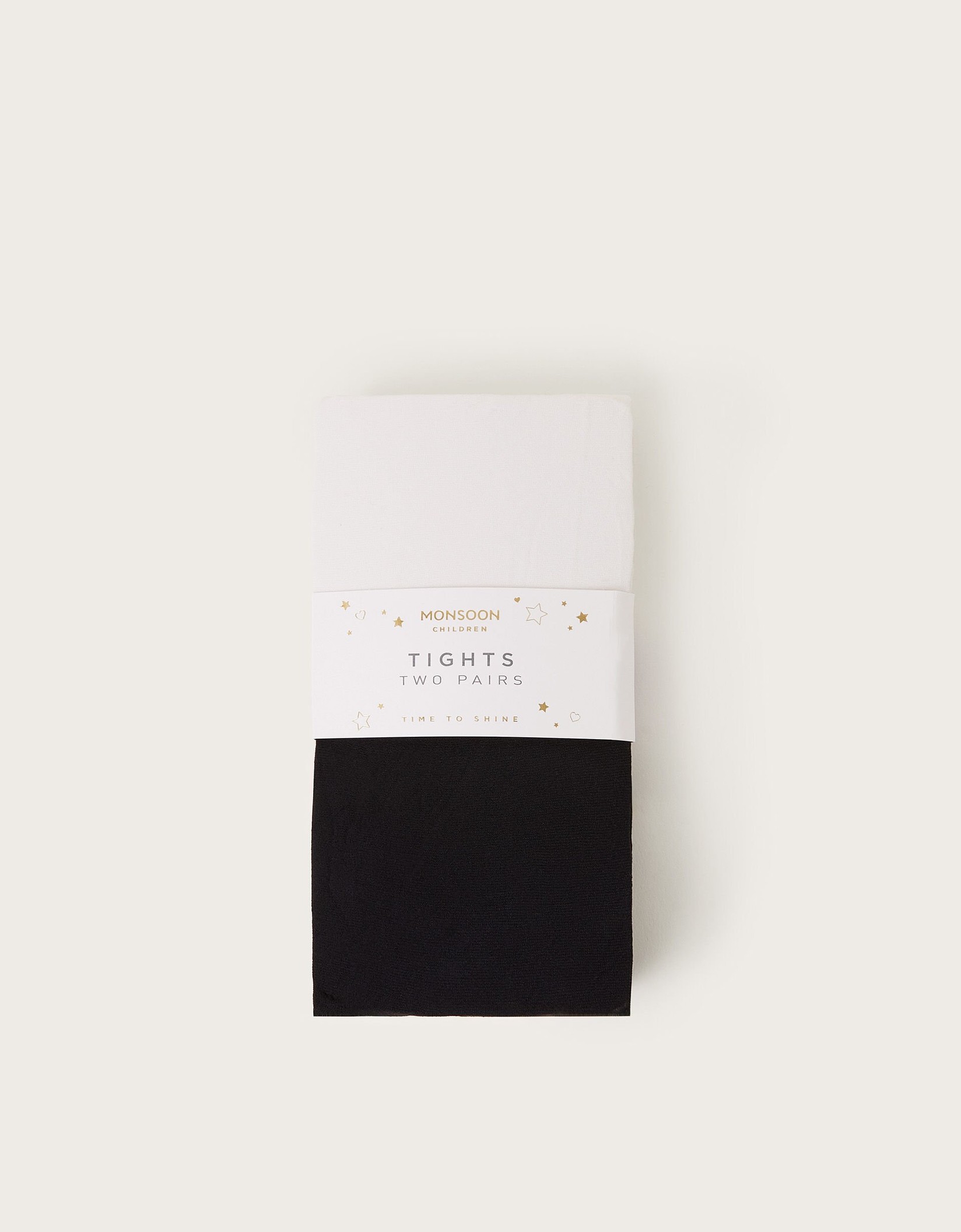 Monsoon Set hulahopki za devojčice, 2 para, Crno-beli