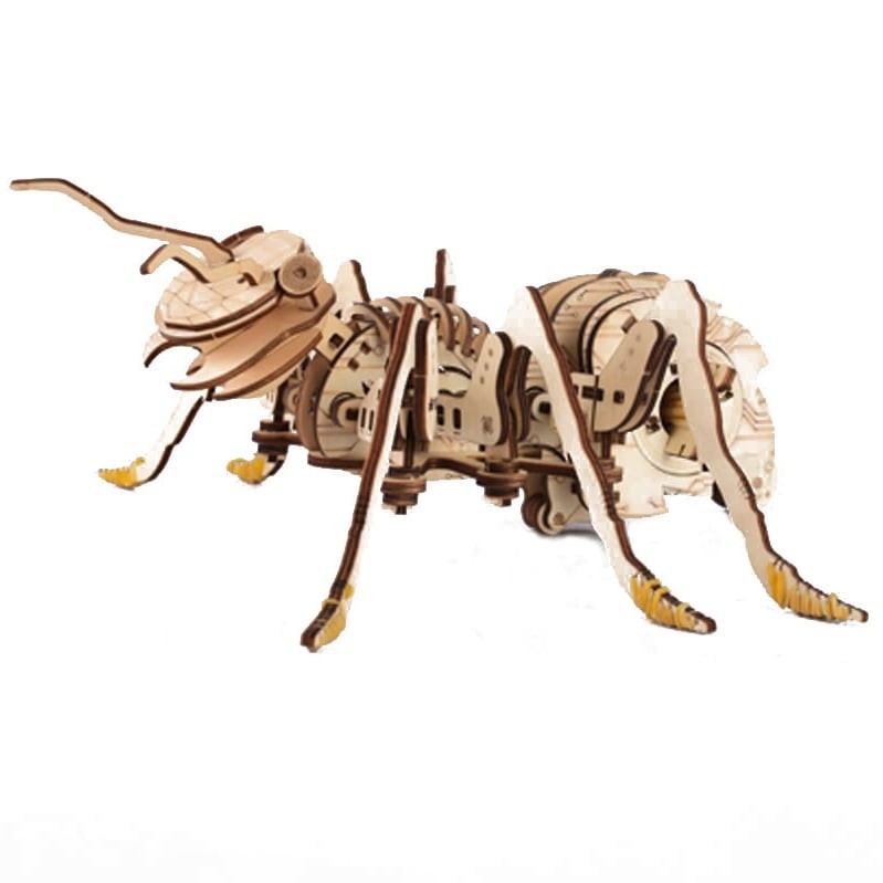 Slagalica Mrav, 3D, Drvena, Bež