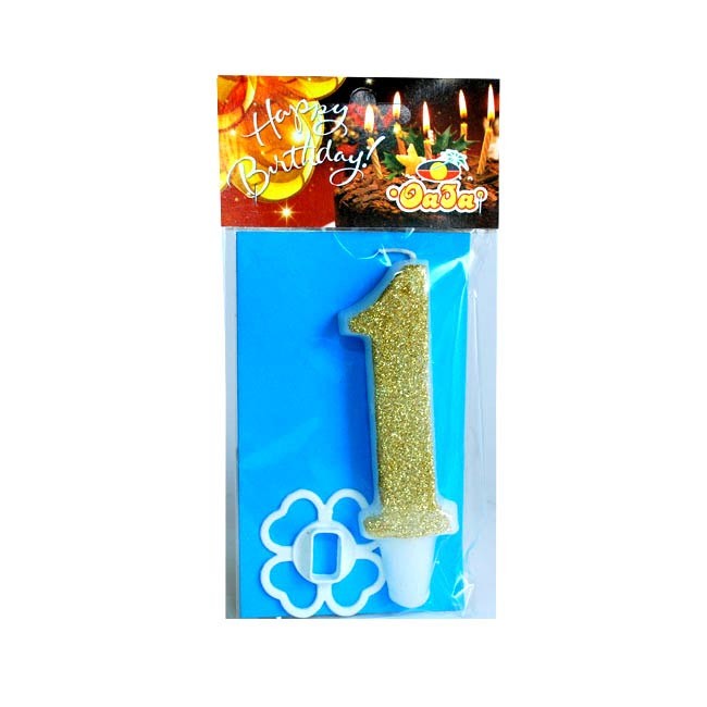 Oaza party Rođendanska svećica Mega broj 1, Zlatne boje