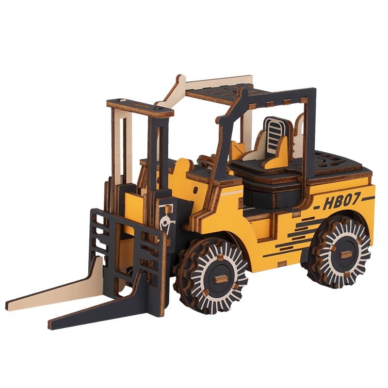 Slagalica Viljuškar, 3D, Drvena, Žuta