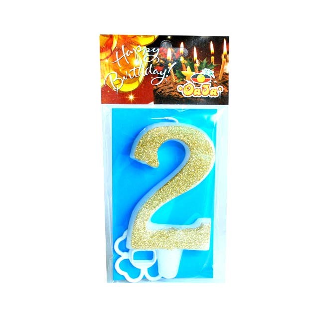 Oaza party Rođendanska svećica Mega broj 2, Zlatne boje