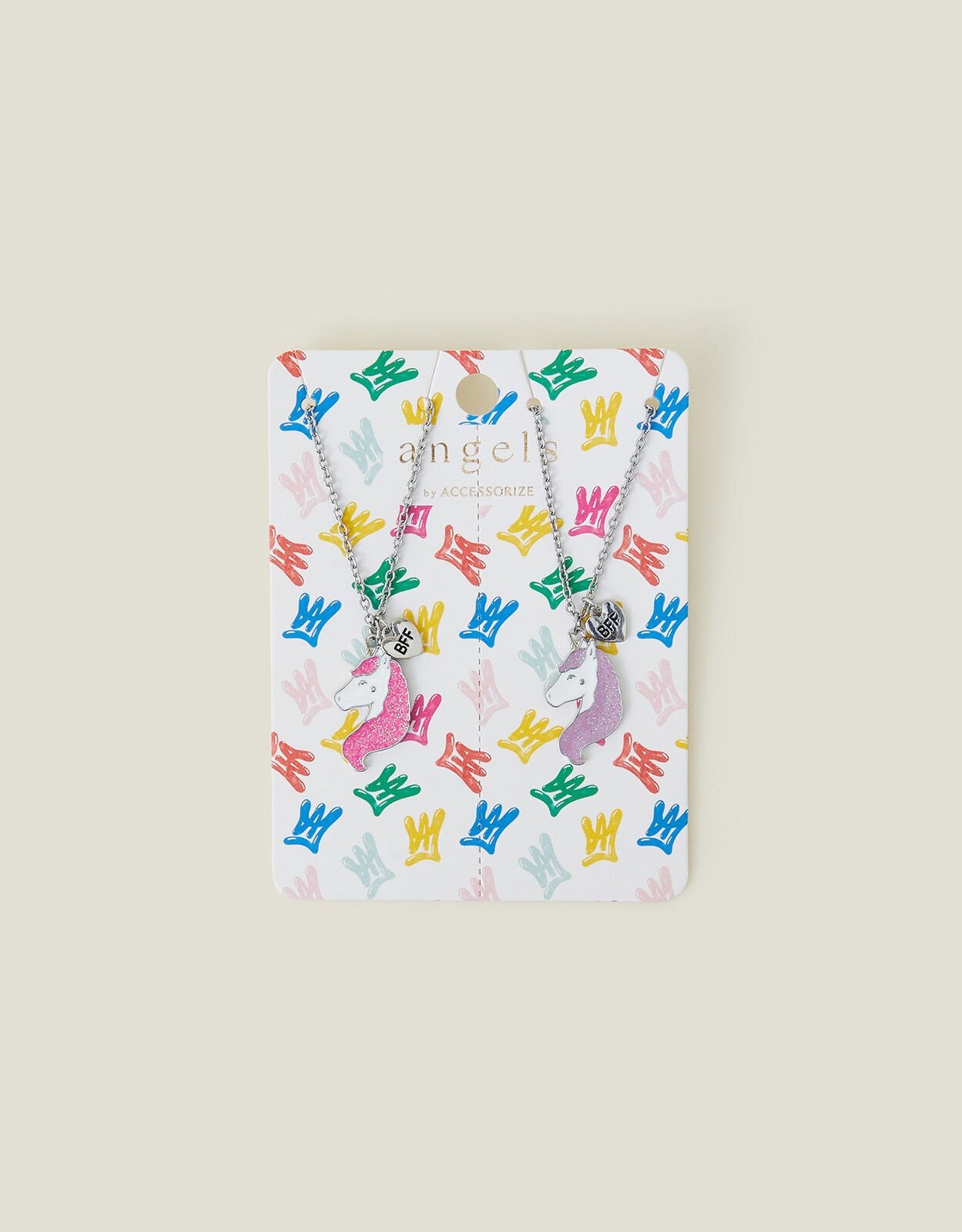 Monsoon Set ogrlica zza devojčice BFF Unicorn, 2 komada, Šareni