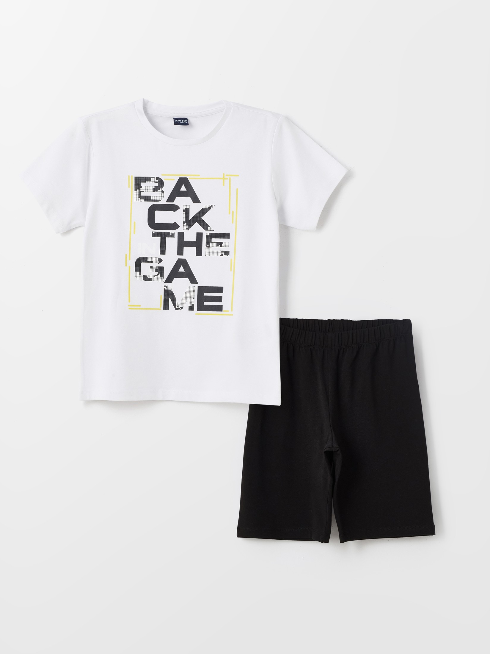 LC Waikiki Pidžama za dečake S4EV62Z4-J5E, Belo-Crna