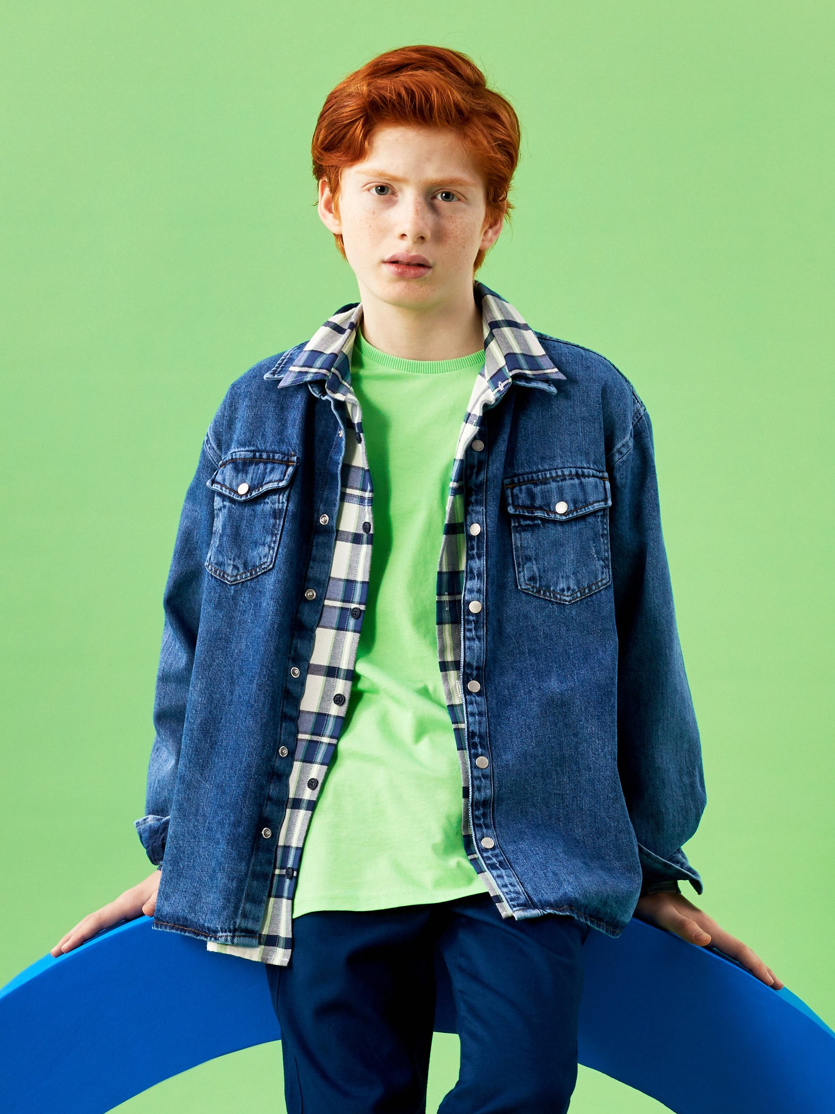 LC Waikiki Teksas košulja za dečake S38295Z4-309, Plava