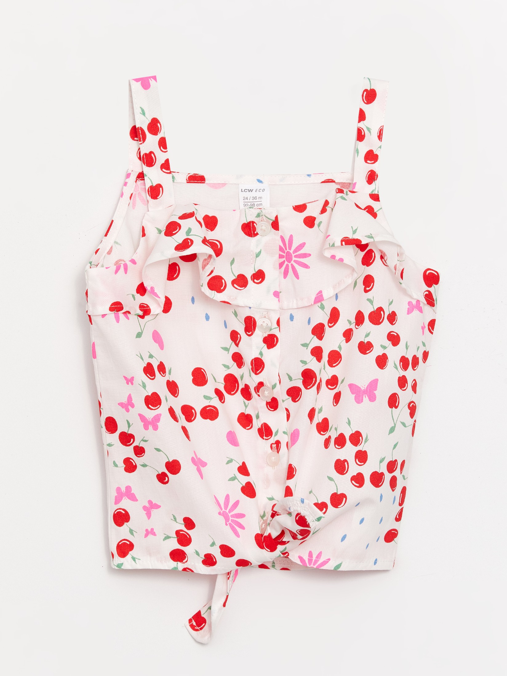 LC Waikiki Majica za devojčice S4FQ37Z1-LU7,  Belo-Crvena